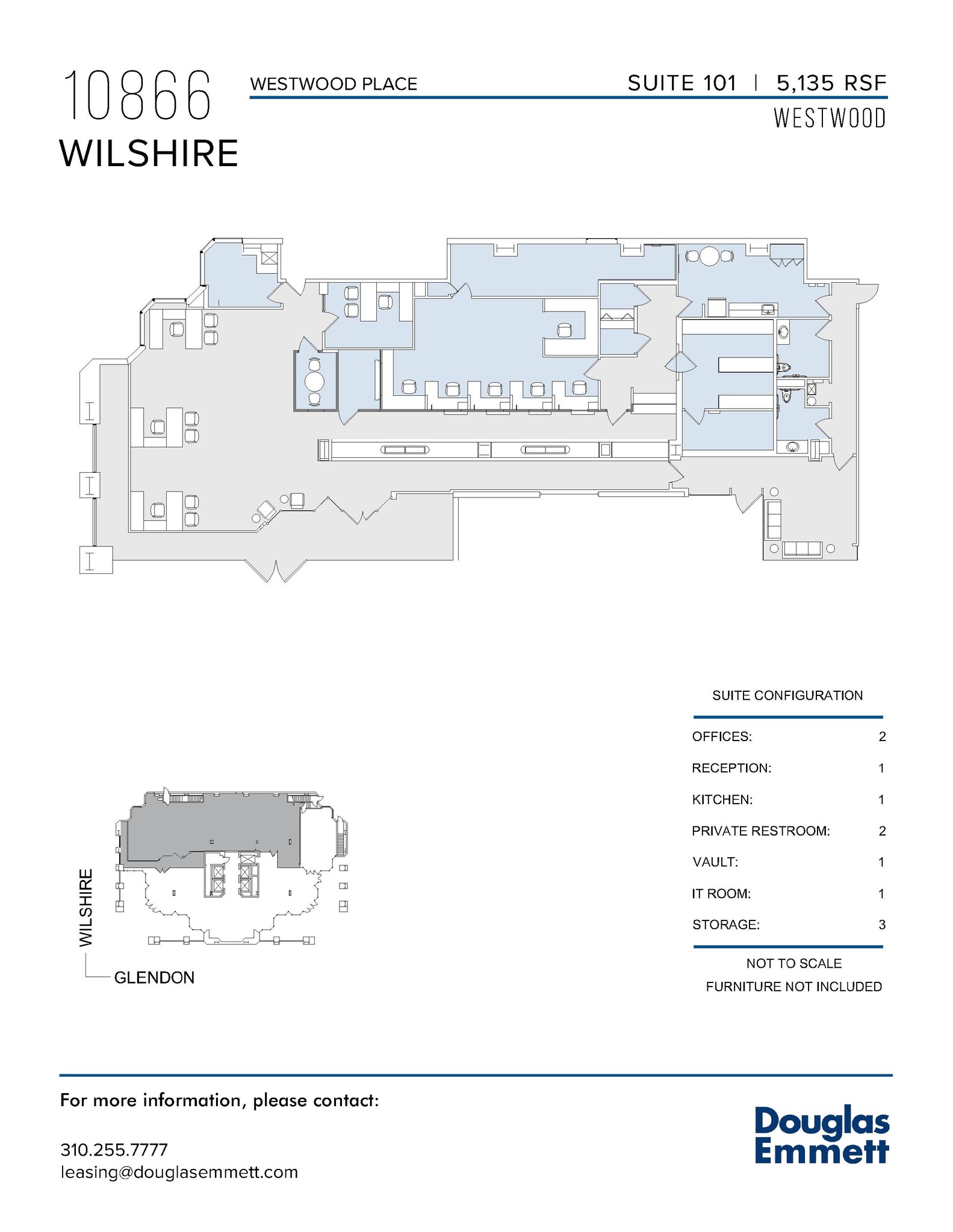10866 Wilshire Blvd, Los Angeles, CA à louer Plan d’étage– Image 1 sur 1