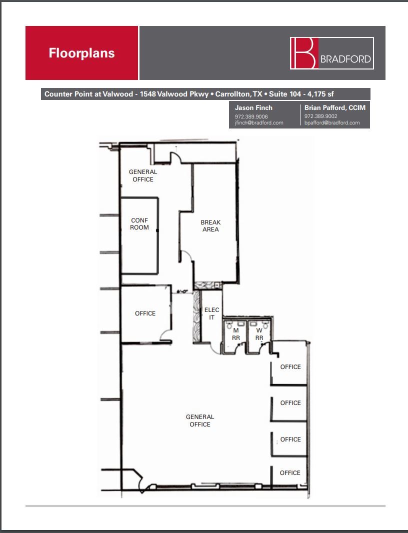 1544 Valwood Pky, Carrollton, TX à louer Plan d’étage– Image 1 sur 1