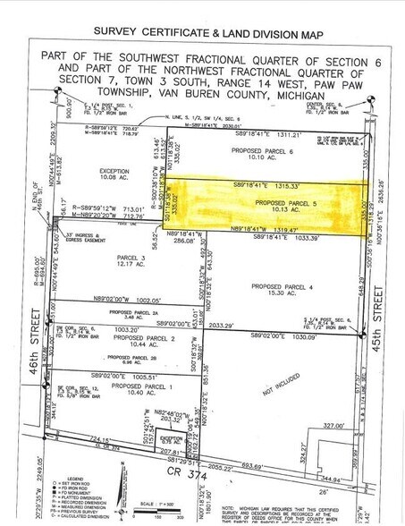 CR 374, Paw Paw, MI à vendre - Plan cadastral – Image 1 sur 1