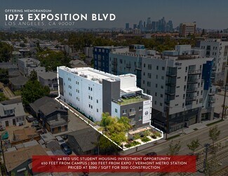 Plus de détails pour 1073 Exposition Blvd, Los Angeles, CA - Logement à vendre