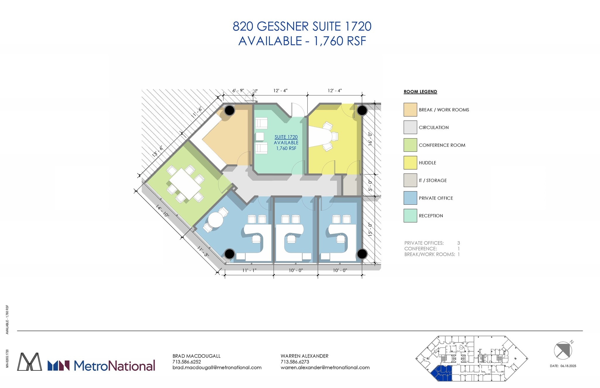820 Gessner Rd, Houston, TX à louer Plan d’étage– Image 1 sur 1