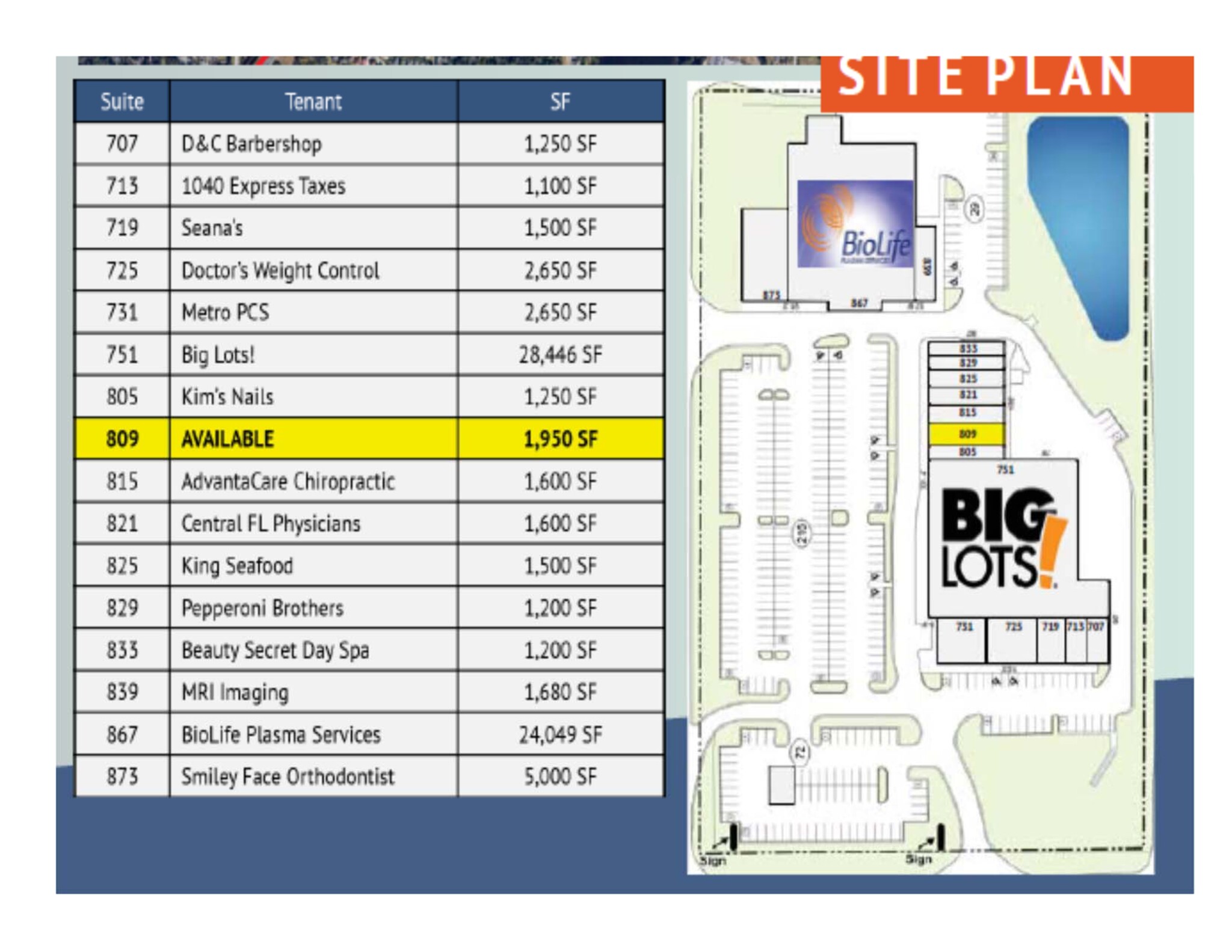 707-873 Good Homes Rd, Orlando, FL à louer Plan de site– Image 1 sur 1