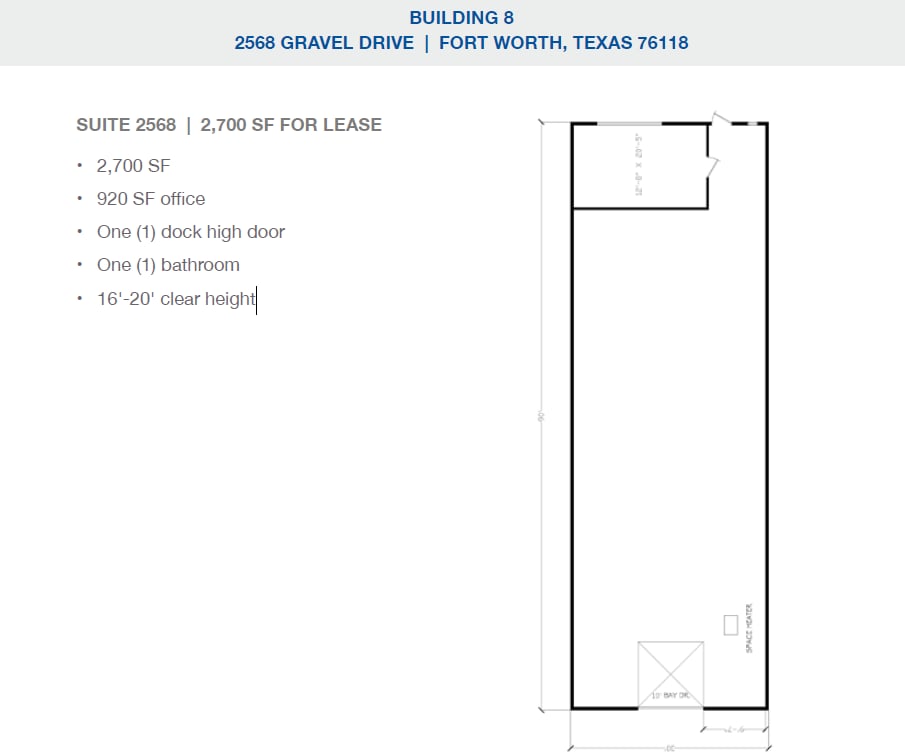 2501-2519 Gravel Dr, Fort Worth, TX à louer Plan d’étage– Image 1 sur 1