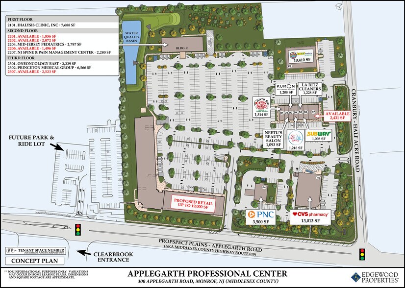 Cranbury Half Acre Rd, Jamesburg, NJ à louer - Plan de site – Image 2 sur 4