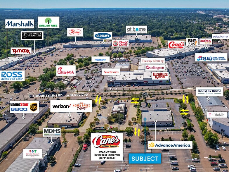 920 E County Line Rd, Ridgeland, MS à louer - Photo de l’immeuble – Image 3 sur 6