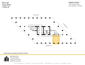 1100 Poydras St, New Orleans, LA à louer Plan de site– Image 1 sur 1