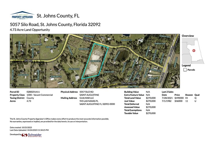 5057 Silo Rd, Saint Augustine, FL à vendre - Aérien – Image 2 sur 2