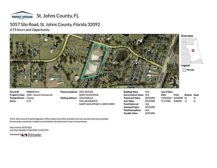 5057 Silo Rd, Saint Augustine, FL à vendre - Aérien – Image 3 sur 3