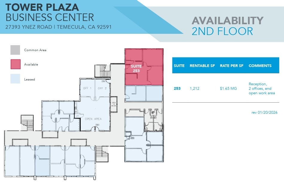 27393 Ynez Rd, Temecula, CA à louer Plan d’étage– Image 1 sur 1
