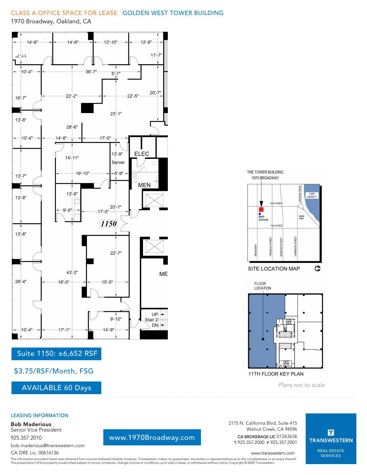 1970 Broadway, Oakland, CA à louer Plan d’étage– Image 1 sur 1