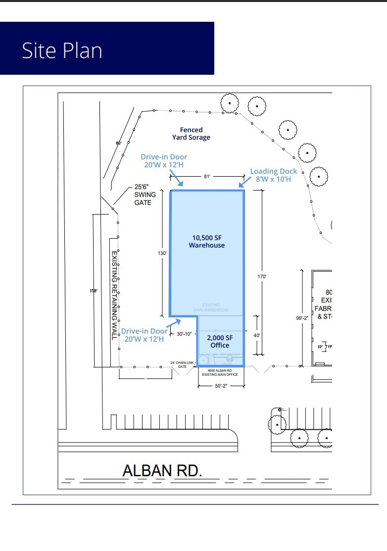 8090 Alban Rd, Springfield, VA à louer Plan de site– Image 1 sur 1