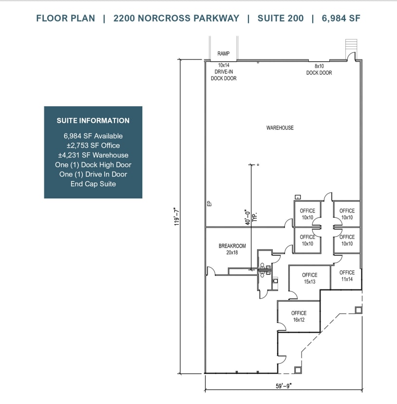 2200 Norcross Pkwy, Norcross, GA à louer Plan d’étage– Image 1 sur 1
