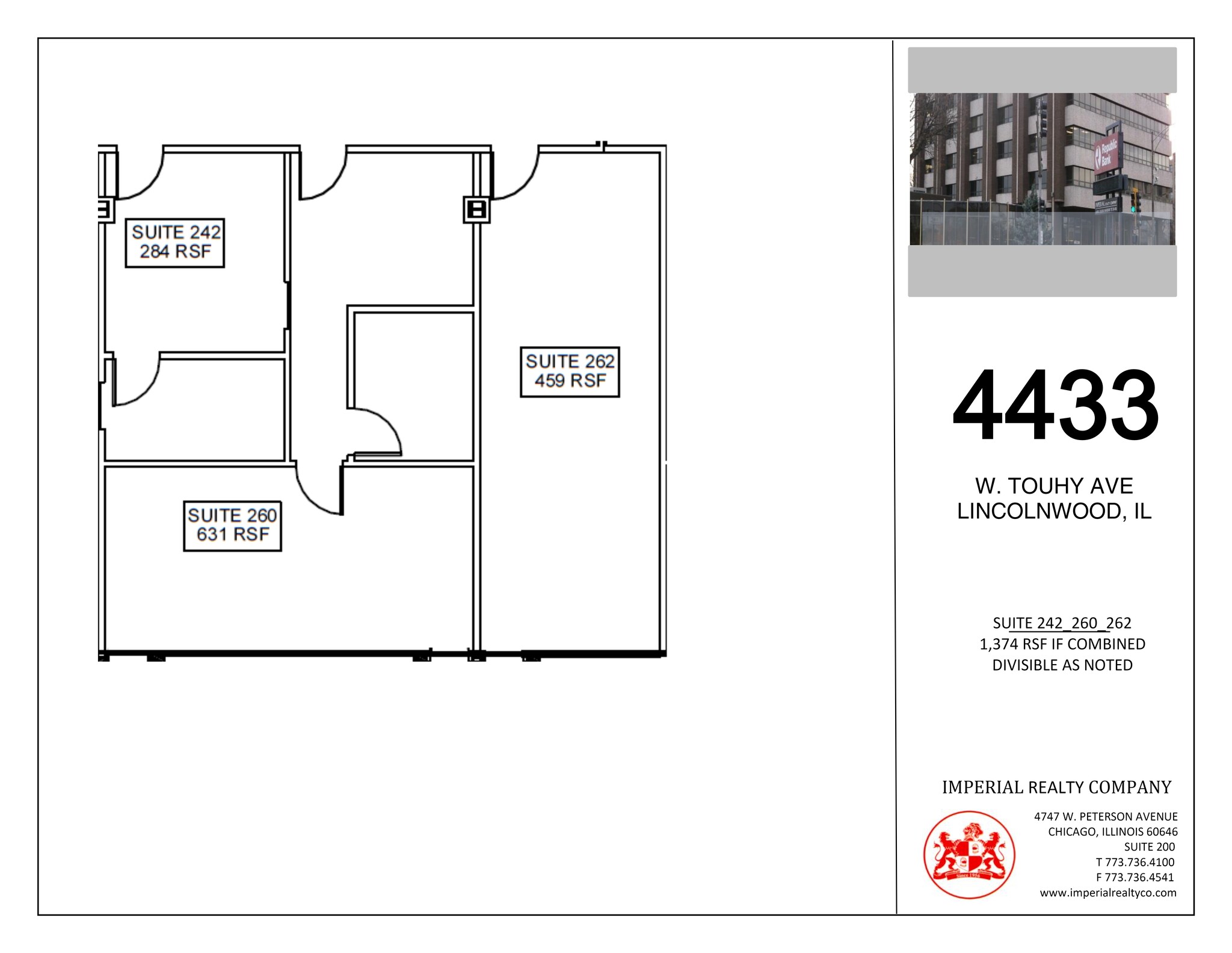 4433 W Touhy Ave, Lincolnwood, IL à louer Plan de site– Image 1 sur 2