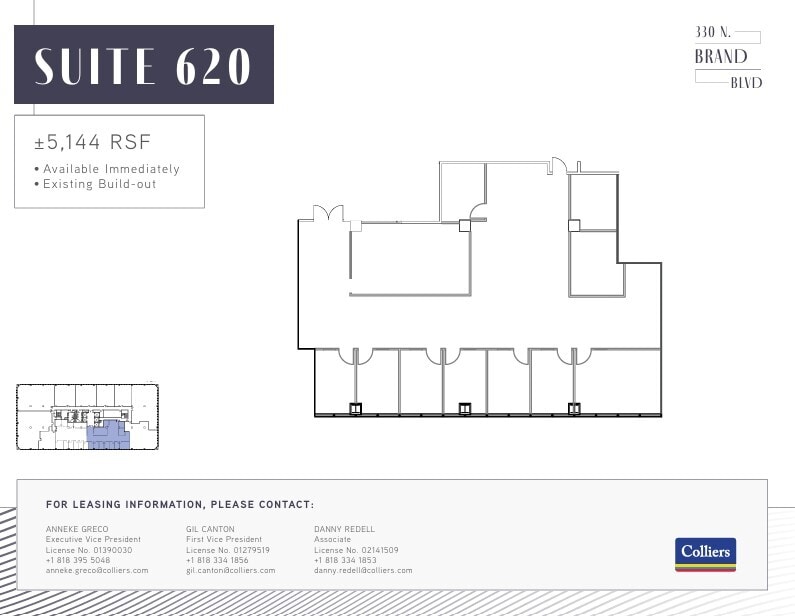 330 N Brand Blvd, Glendale, CA à louer Plan d’étage– Image 1 sur 1