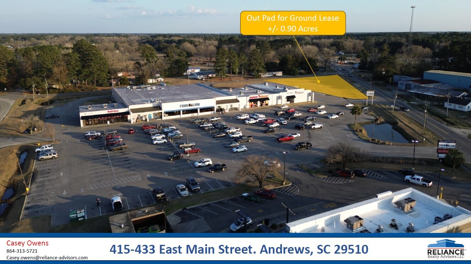 415 E Brooks Rd, Andrews, SC à louer Aérien– Image 1 sur 2