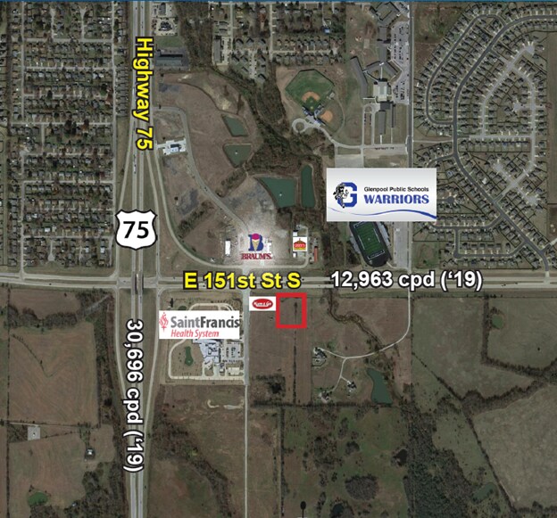 W 151st St S, Glenpool, OK à vendre - Aérien – Image 2 sur 2