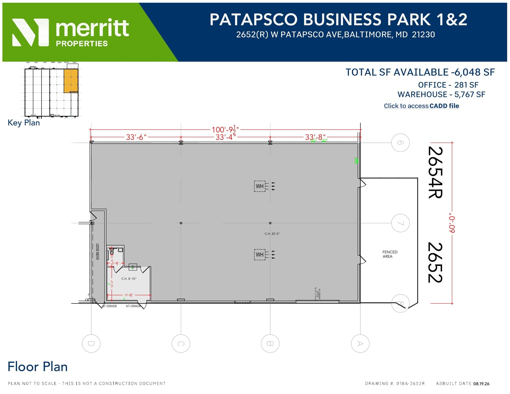 2652-2664 W Patapsco Ave, Baltimore, MD à louer Plan d’étage– Image 1 sur 1