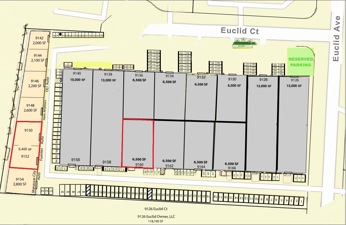 9126-9166 Euclid Ave, Manassas, VA à louer Plan de site– Image 1 sur 1