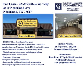 Plus de détails pour 2610 Nederland Ave, Nederland, TX - Bureau/Médical à louer