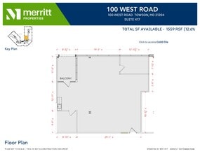100 West Rd, Towson, MD à louer Plan d’étage– Image 1 sur 1