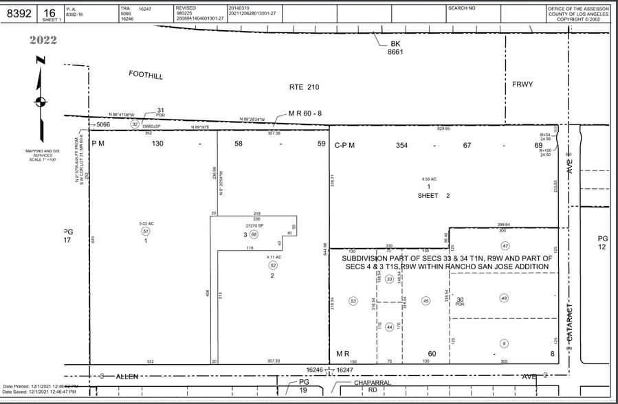949 N Cataract Ave, San Dimas, CA à vendre - Plan cadastral – Image 2 sur 3