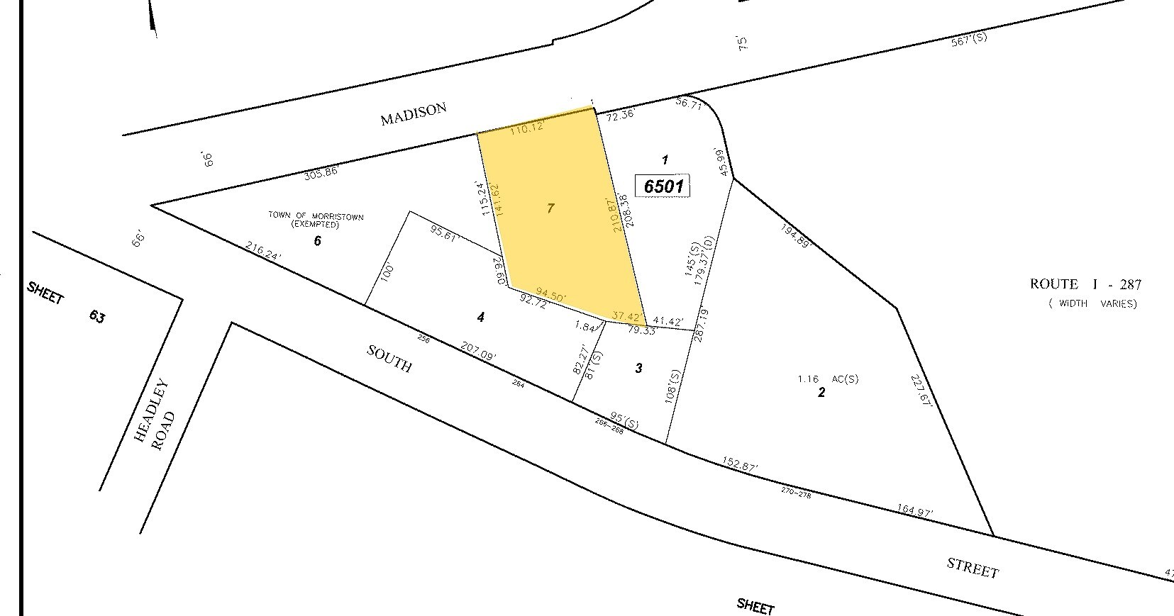 1 Madison Ave, Morristown, NJ à louer Plan cadastral– Image 1 sur 2
