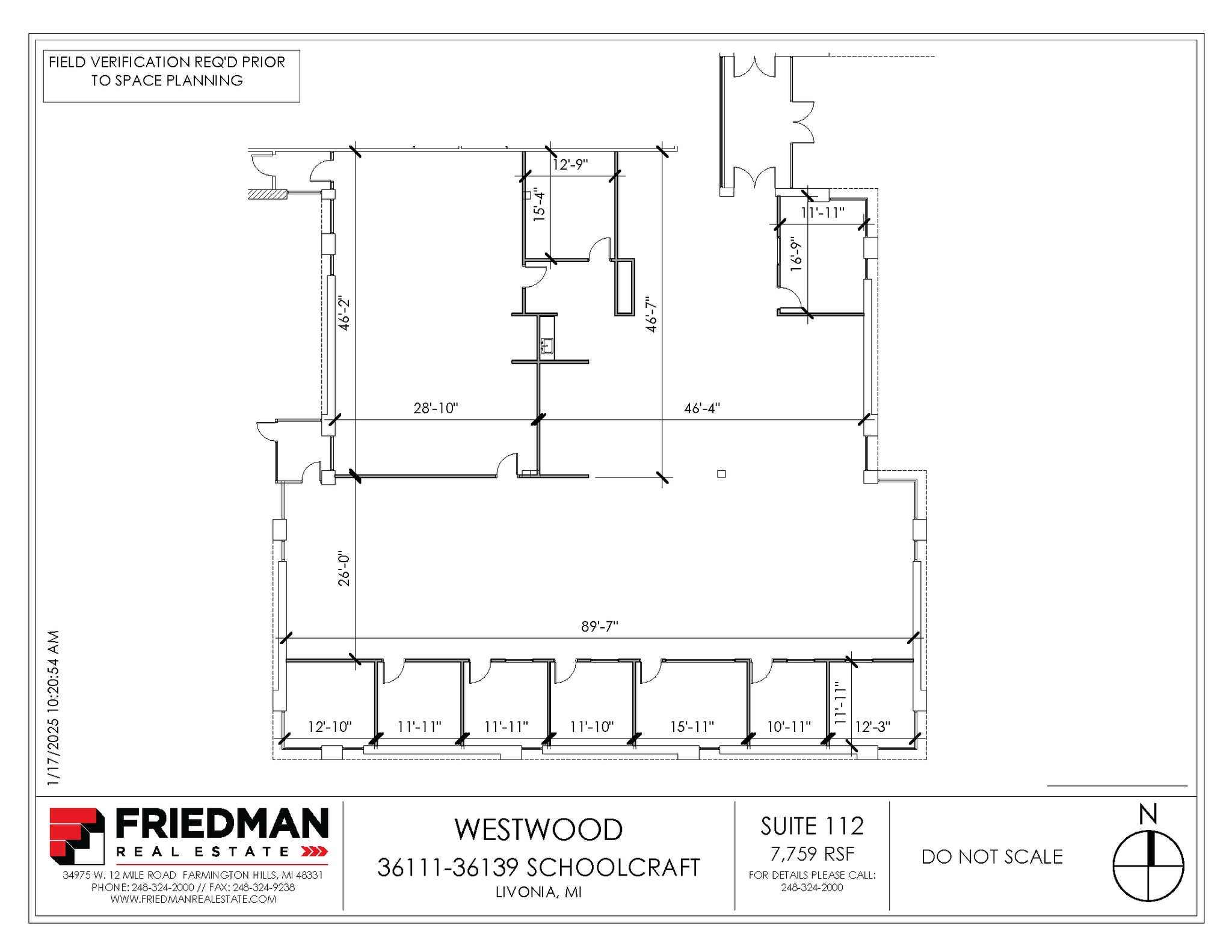 36111-36119 Schoolcraft Rd, Livonia, MI à louer Plan d’étage– Image 1 sur 2
