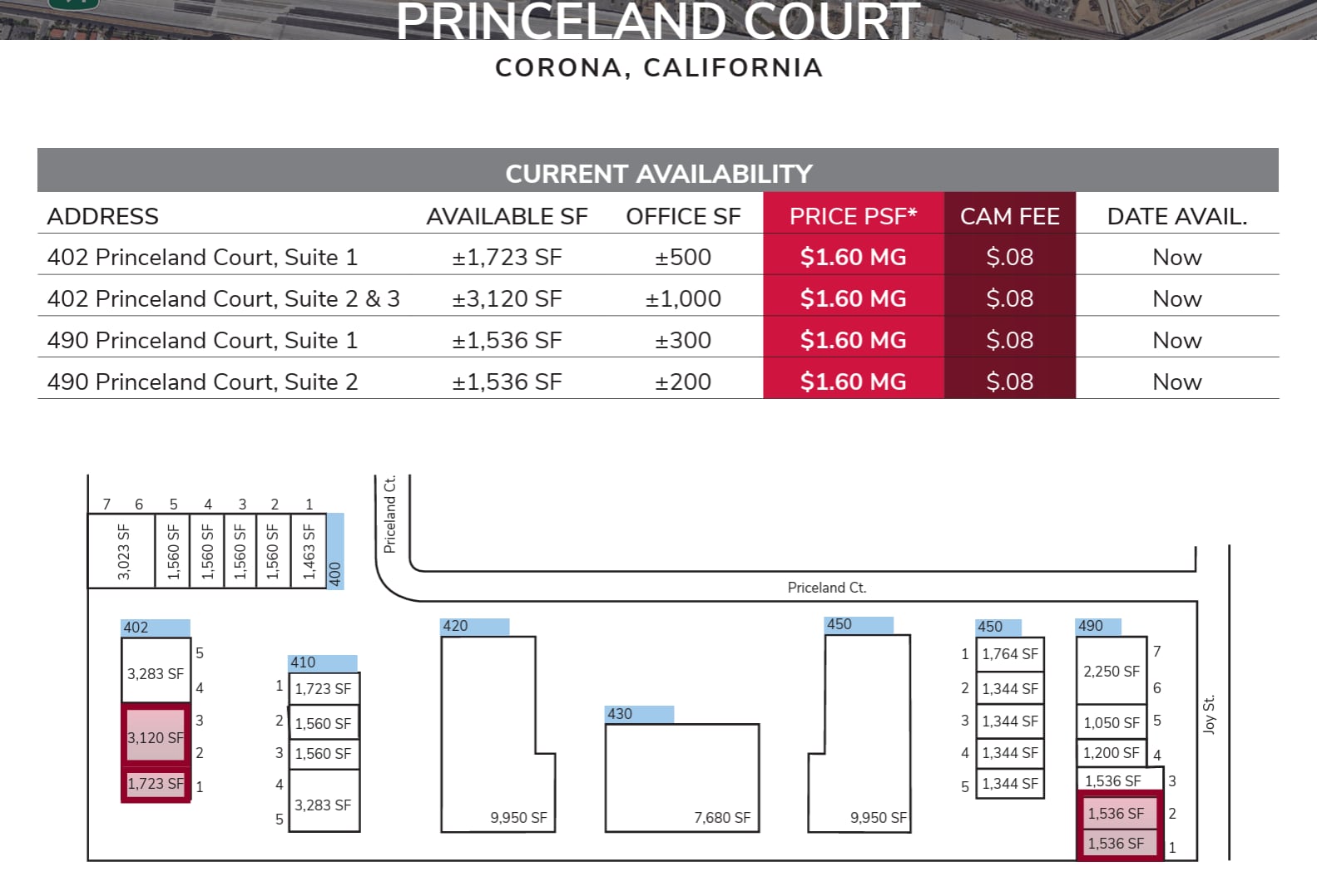 410 Princeland Ct, Corona, CA à louer Plan de site– Image 1 sur 2