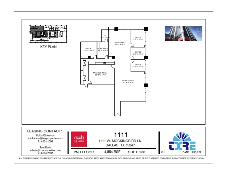 1111 W Mockingbird Ln, Dallas, TX à louer Plan d’étage– Image 1 sur 1