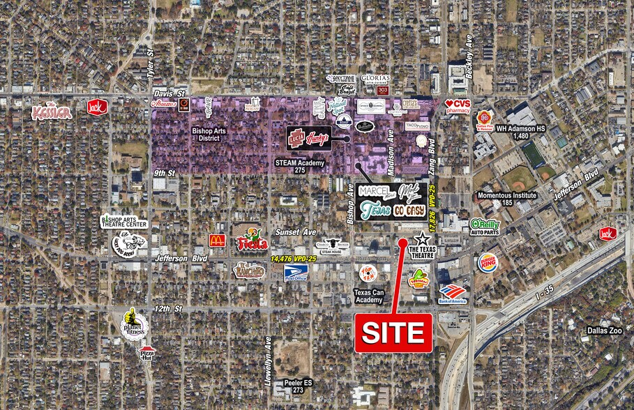 224 Sunset Ave, Dallas, TX à vendre - Aérien – Image 2 sur 2