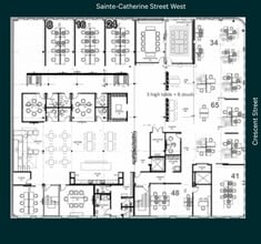 1260 Rue Crescent, Montréal, QC à louer Plan d’étage– Image 2 sur 7