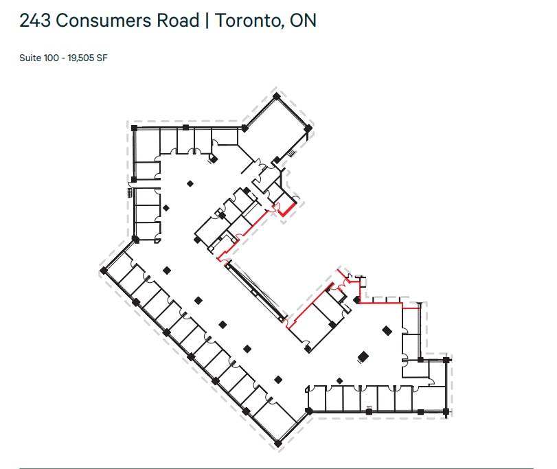 245 Consumers Rd, Toronto, ON à louer Plan d’étage– Image 1 sur 1