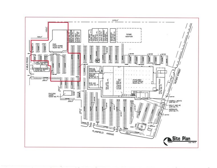 3500-3518 Plainfield Ave NE, Grand Rapids, MI à louer - Plan de site – Image 2 sur 2