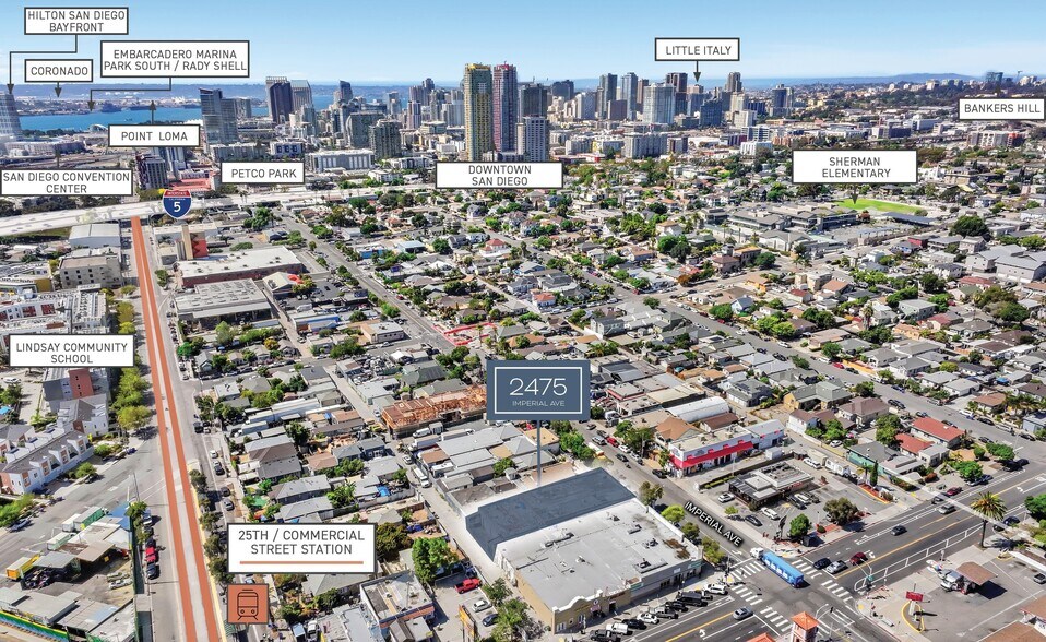 2475-2477 Imperial Ave, San Diego, CA à vendre - Aérien – Image 2 sur 8