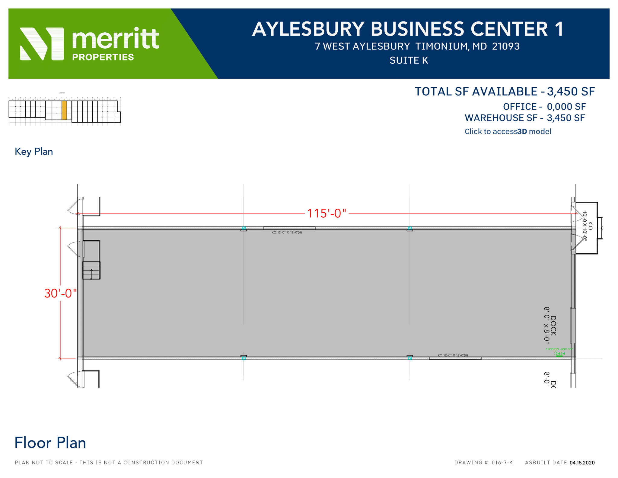 7 W Aylesbury Rd, Timonium, MD à louer Plan d’étage– Image 1 sur 1