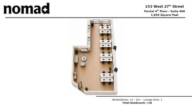 153 W 27th St, New York, NY à louer Plan d’étage– Image 1 sur 5