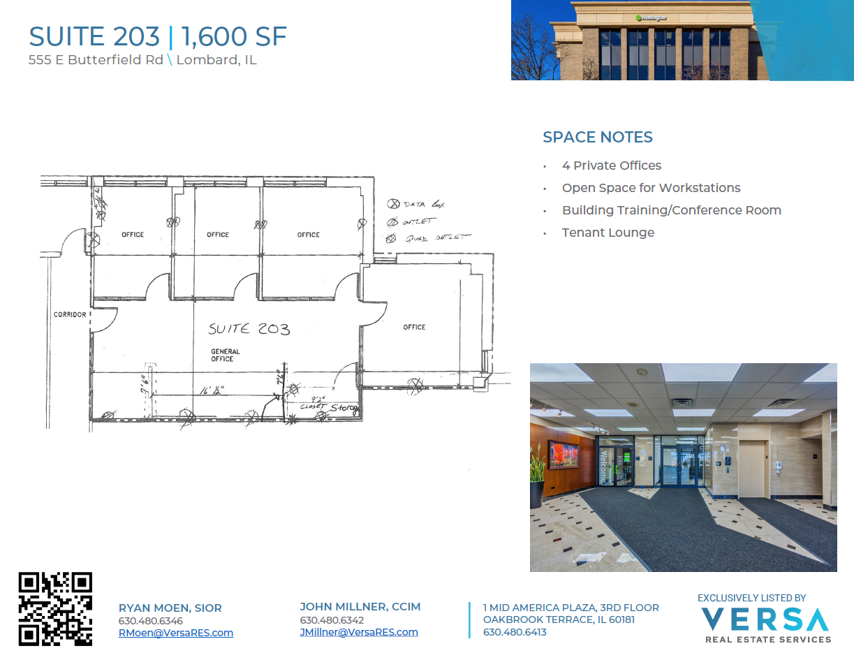 555 E Butterfield Rd, Lombard, IL à louer Plan d’étage– Image 1 sur 1