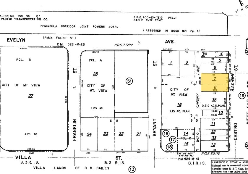 124-126 Castro St, Mountain View, CA à vendre - Plan cadastral – Image 2 sur 3