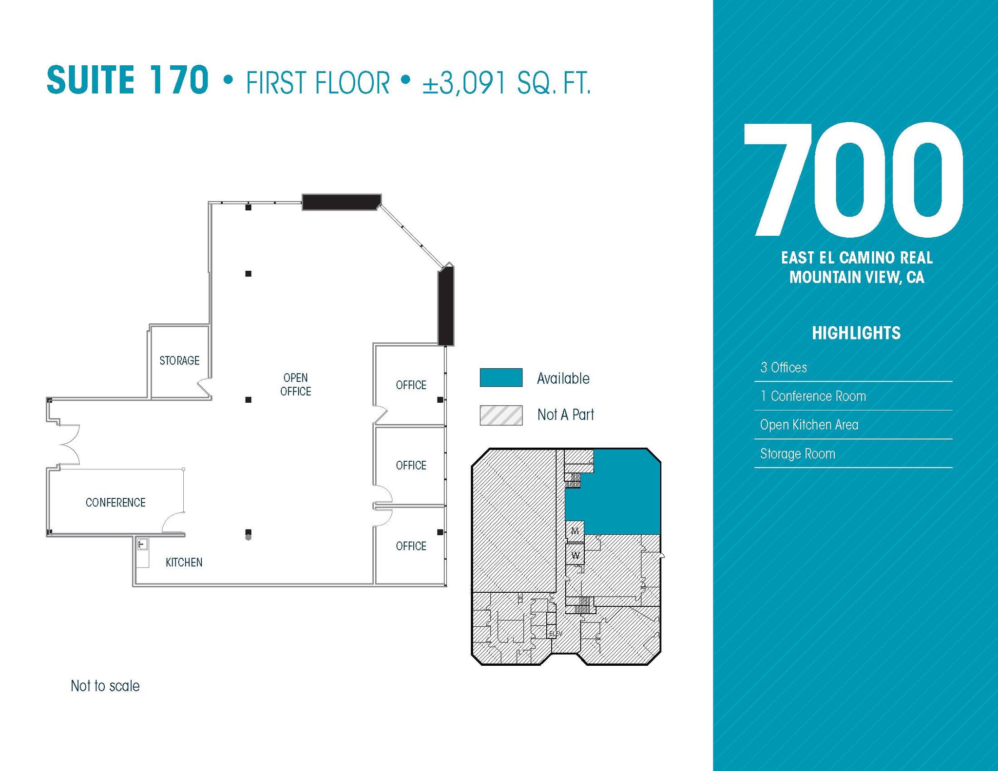 700 E El Camino Real, Mountain View, CA à louer Plan d’étage– Image 1 sur 5