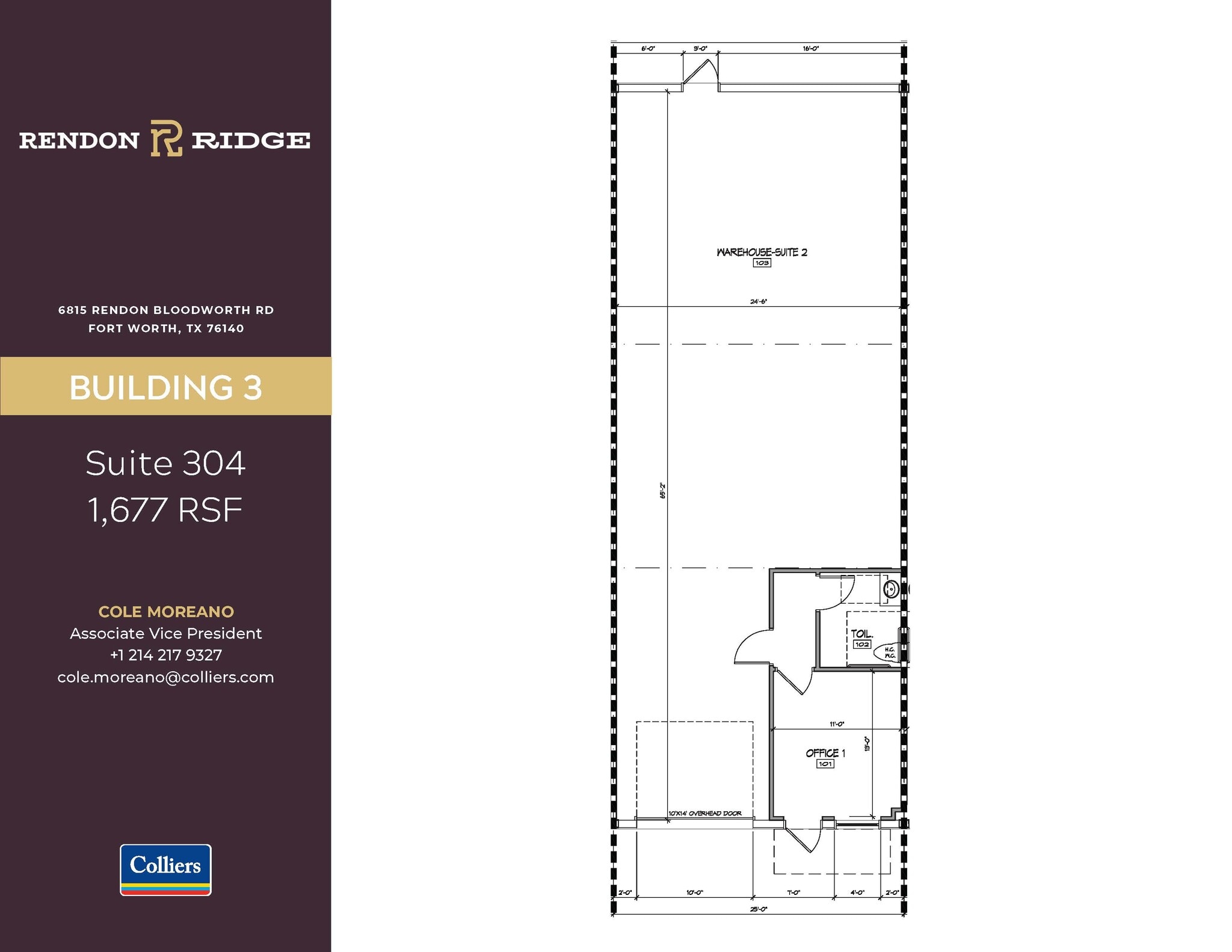 6815 Rendon Bloodworth Rd, Fort Worth, TX à louer Plan d’étage– Image 1 sur 5