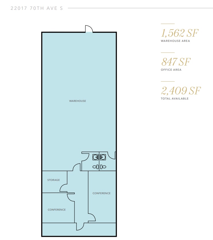 22017-22035 70th Ave S, Kent, WA à louer Plan d’étage– Image 1 sur 2