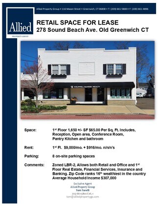 Plus de détails pour 272-278 Sound Beach Ave, Old Greenwich, CT - Local commercial à louer