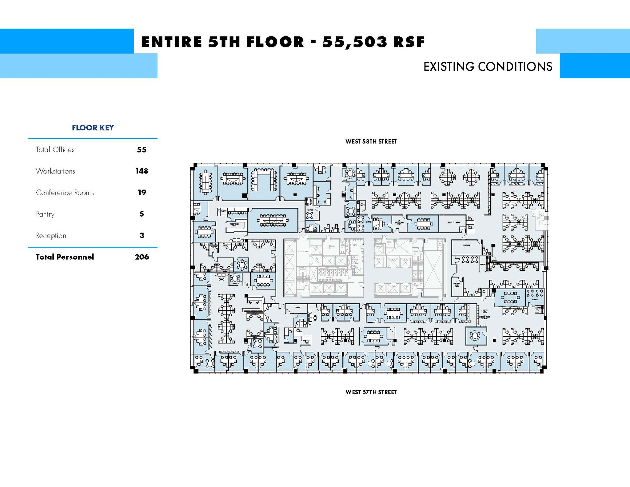 555 W 57th St, New York, NY à louer Plan d’étage– Image 1 sur 1