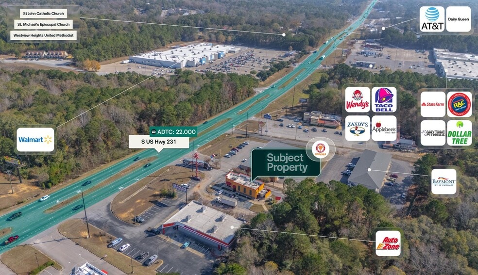 1314 US 231 hwy, Ozark, AL à vendre - Aérien – Image 2 sur 3