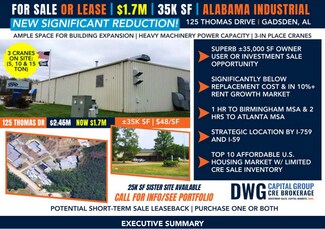 Plus de détails pour 125 Thomas Dr, Gadsden, AL - Industriel/Logistique à vendre