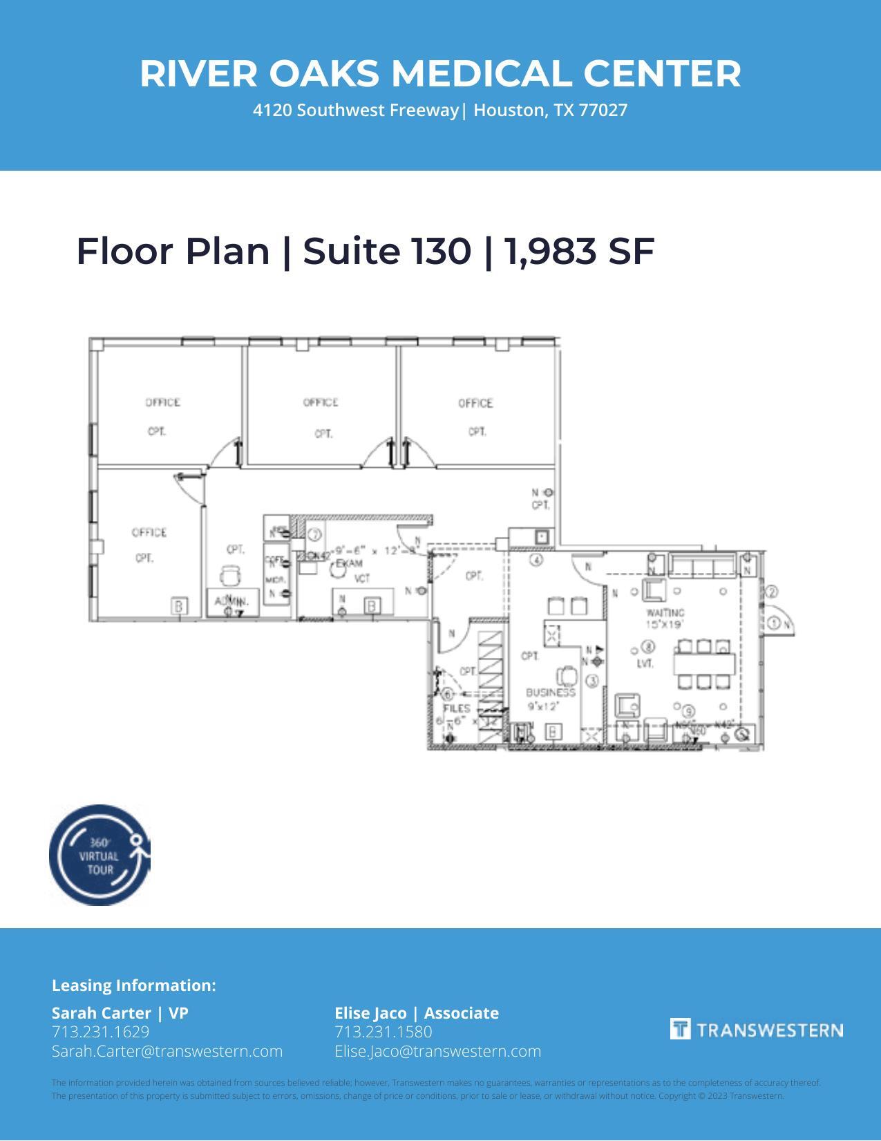 4120 Southwest Fwy, Houston, TX à louer Plan d’étage– Image 1 sur 1