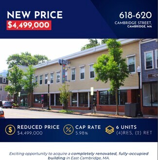 Plus de détails pour 618-620 Cambridge St, Cambridge, MA - Local commercial à vendre