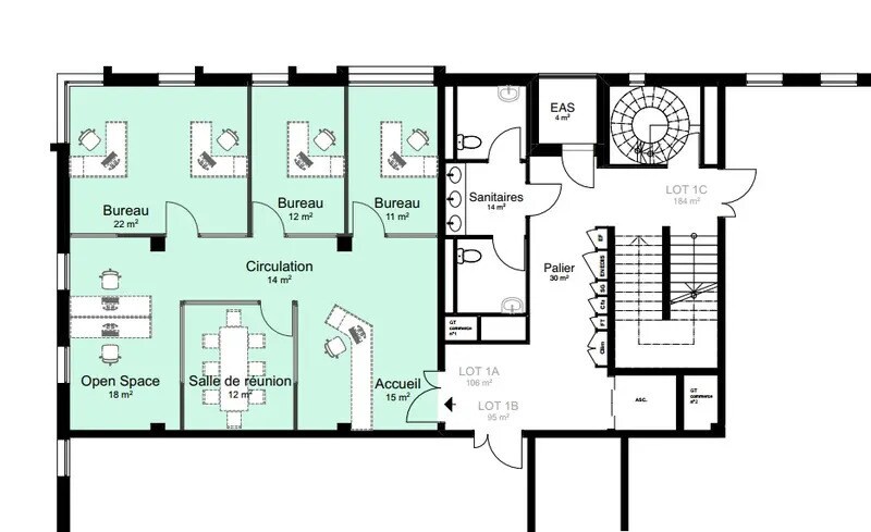 Bureau dans Péronnas à louer - Plan d’étage – Image 3 sur 3