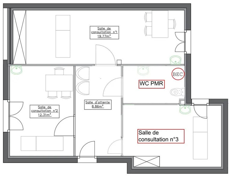 Bureau dans Rennes à louer - Plan d’étage – Image 2 sur 2