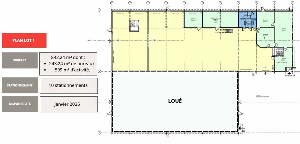 Bureau dans Chassieu à louer - Plan d’étage – Image 2 sur 2